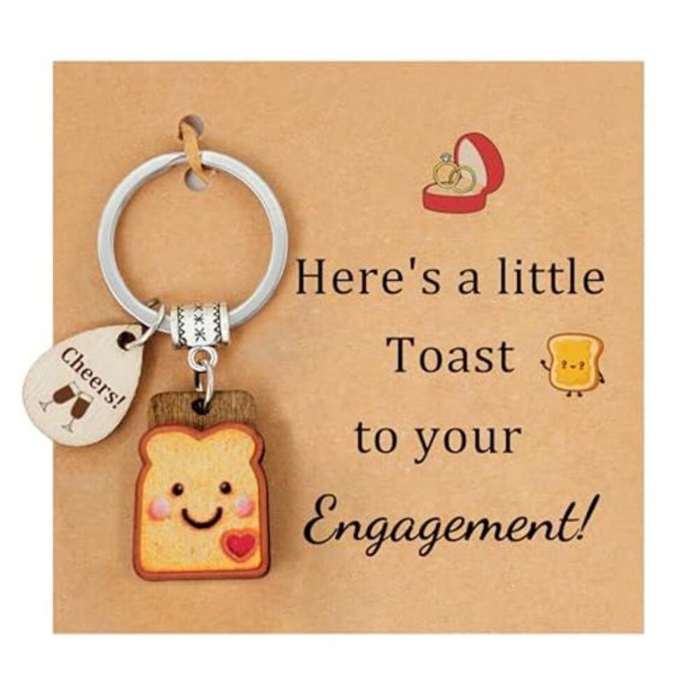 Cute Toast Keychain Engagement